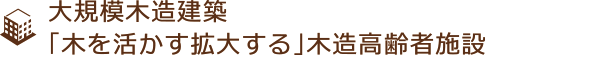 大規模木造建築「木を活かす拡大する」木造高齢者施設